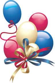 Balloons png with Ribbon Knotted