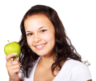 Female Model with Apple Png Free Download