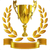 Golden Cup Png Trophy With Golden Leaves Icon