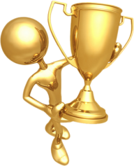 Golden Prize Cup with Gold Statue Png