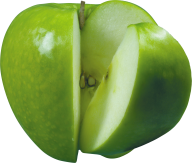 Green Apple Png with cutted Piece