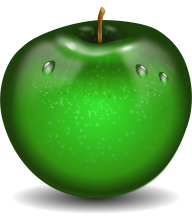 Photoshop drawn apple in png