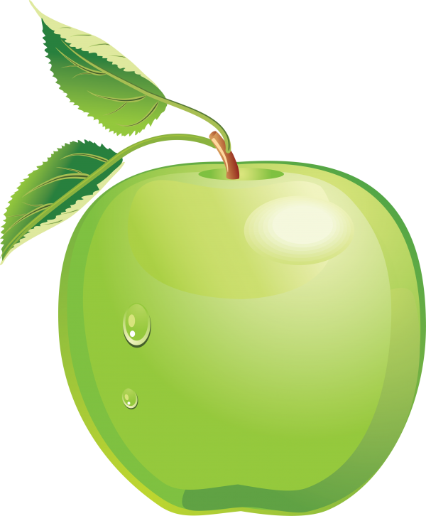 Apple Fruit Icon with a Water Drop Png