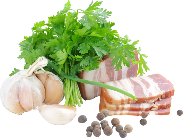 Bacon png with coriander leaves