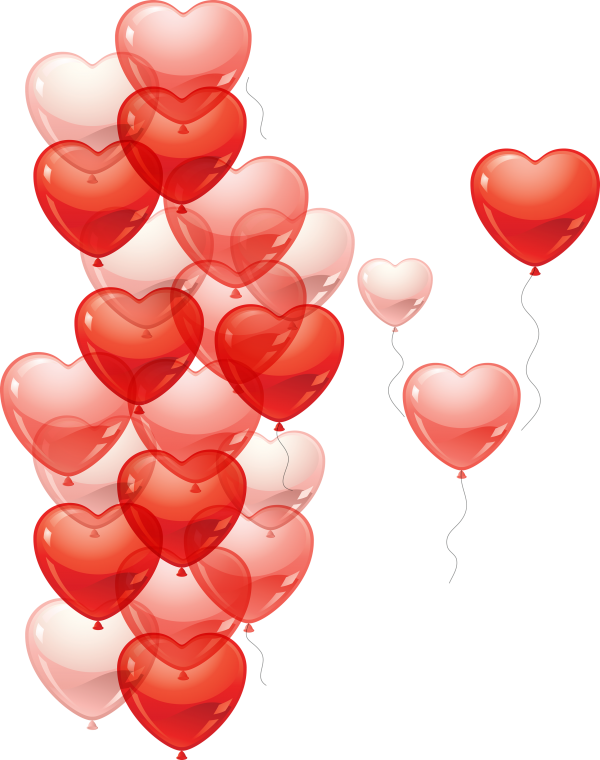 Heart Shape Ballons for Web Designing