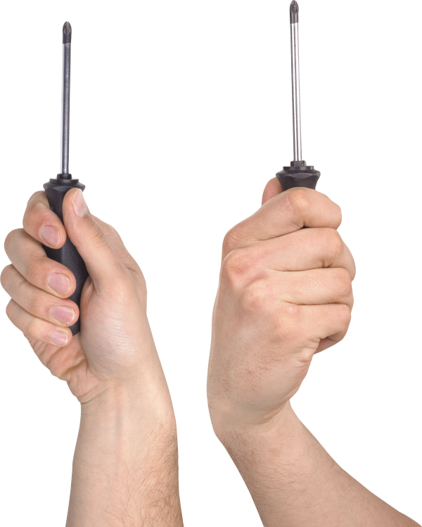 Screwdriver With Hand Png Image