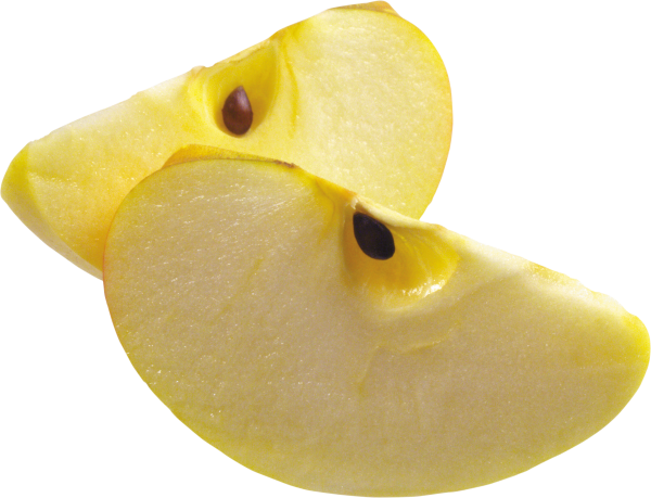 Two Sliced Yellow Apple Png