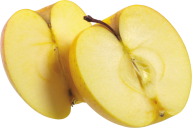 Yellow Apple Png Half Sliced